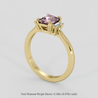 1.13 Ct. Pink Sapphire Ring, 18K Yellow Gold 2