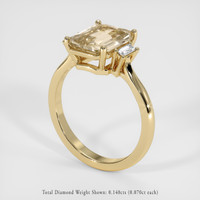 3.35 Ct. Peach Sapphire Ring, 18K Yellow Gold 2