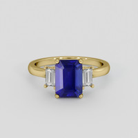 2.42 Ct. Blue Sapphire Ring, 18K Yellow Gold 1