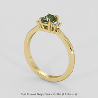 0.82 Ct. Greenish Yellow Sapphire Ring, 18K Yellow Gold 2