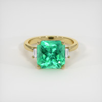 4.21 Ct. Emerald Ring, 18K Yellow Gold 1