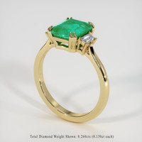2.12 Ct. Emerald Ring, 18K Yellow Gold 2