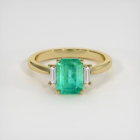 1.72 Ct. Emerald Ring, 18K Yellow Gold 1