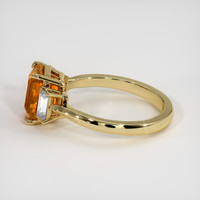 3.05 Ct. Orange Sapphire Ring, 18K Yellow Gold 4