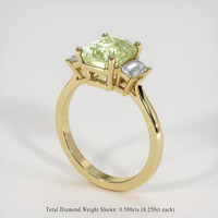 3.16 Ct. Yellowish Green Sapphire Ring, 18K Yellow Gold 2