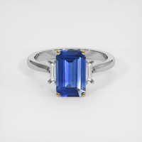 2.57 Ct. Blue Sapphire Ring, 18K Yellow & White 1