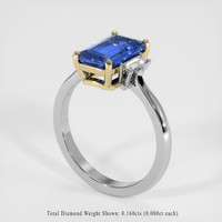2.57 Ct. Blue Sapphire Ring, 18K Yellow & White 2