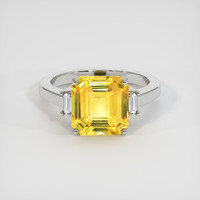 5.14 Ct. Yellow Sapphire Ring, 14K White Gold 1