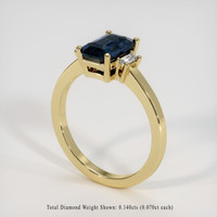 2.23 Ct. Greenish Blue Sapphire Ring, 10K Yellow Gold 2