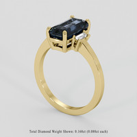 3.04 Ct. Greenish Blue Sapphire Ring, 14K Yellow Gold 2