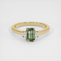 1.29 Ct. Green Sapphire Ring, 14K Yellow Gold 1