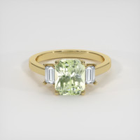 3.16 Ct. Yellowish Green Sapphire Ring, 14K Yellow Gold 1