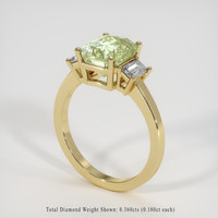 3.16 Ct. Yellowish Green Sapphire Ring, 14K Yellow Gold 2
