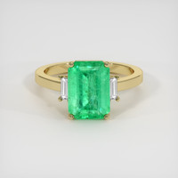 3.07 Ct. Emerald Ring, 18K Yellow Gold 1