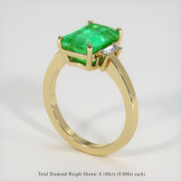 3.07 Ct. Emerald Ring, 18K Yellow Gold 2