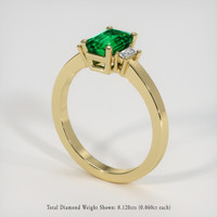 1.08 Ct. Emerald Ring, 18K Yellow Gold 2