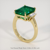 4.87 Ct. Emerald Ring, 18K Yellow Gold 2