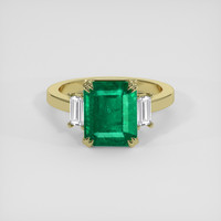 3.75 Ct. Emerald Ring, 18K Yellow Gold 1
