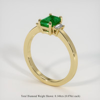 0.87 Ct. Emerald Ring, 18K Yellow Gold 2