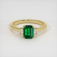 1.22 Ct. Emerald Ring, 18K Yellow Gold 1