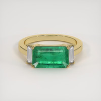 2.97 Ct. Emerald Ring, 18K Yellow Gold 1