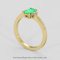 0.51 Ct. Emerald Ring, 18K Yellow Gold 2
