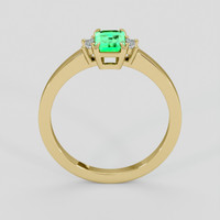 0.51 Ct. Emerald Ring, 18K Yellow Gold 3