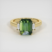 5.05 Ct. Green Sapphire Ring, 18K Yellow Gold 1