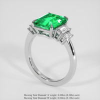 3.05 Ct. Emerald Ring, Platinum 950 2