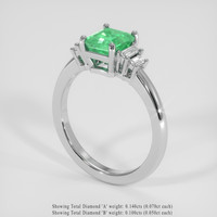 1.23 Ct. Emerald Ring, Platinum 950 2