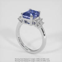 3.52 Ct. Blue Sapphire Ring, Platinum 950 2