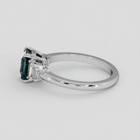 1.20 Ct. Greenish Blue Sapphire Ring, Platinum 950 4