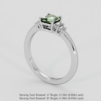 0.76 Ct. Green Sapphire Ring, Platinum 950 2