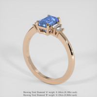 2.19 Ct. Bi Color Sapphire Ring, 18K Rose Gold 2
