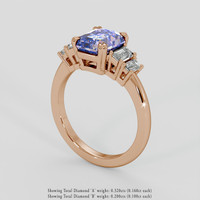 2.53 Ct. Bi Color Sapphire Ring, 18K Rose Gold 2
