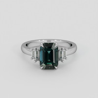 2.56 Ct. Bluish Green Sapphire Ring, 10K White Gold 1
