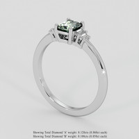 0.78 Ct. Green Sapphire Ring, 10K White Gold 2