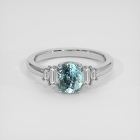 1.88 Ct. Greenish Blue Sapphire Ring, 14K White Gold 1