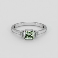 0.76 Ct. Green Sapphire Ring, 14K White Gold 1