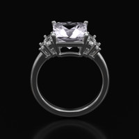 3.43 Ct. Gemstone Ring, 18K White Gold 3