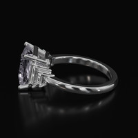 3.43 Ct. Gemstone Ring, 18K White Gold 4