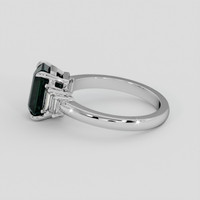 2.56 Ct. Bluish Green Sapphire Ring, 18K White Gold 4