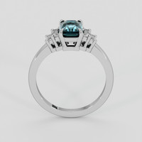 1.20 Ct. Greenish Blue Sapphire Ring, 18K White Gold 3