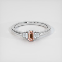 0.61 Ct. Padparadscha Sapphire Ring, 18K White Gold 1