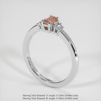 0.61 Ct. Padparadscha Sapphire Ring, 18K White Gold 2