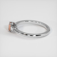 0.61 Ct. Padparadscha Sapphire Ring, 18K White Gold 4