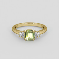 1.11 Ct. Yellowish Green Sapphire Ring, 10K Yellow Gold 1