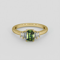 1.20 Ct. Yellowish Green Sapphire Ring, 10K Yellow Gold 1