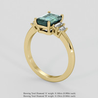 2.05 Ct. Bluish Green Sapphire Ring, 10K Yellow Gold 2