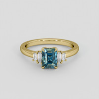 1.50 Ct. Greenish Blue Sapphire Ring, 10K Yellow Gold 1